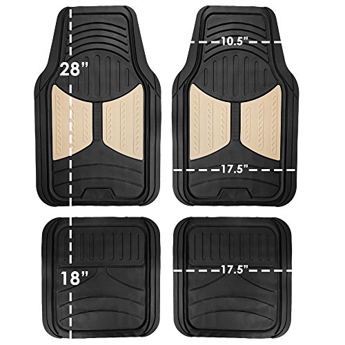 FH Group F11313BEIGE Rubber Floor Mat (Beige Full Set Trim to Fit Floor Mats)