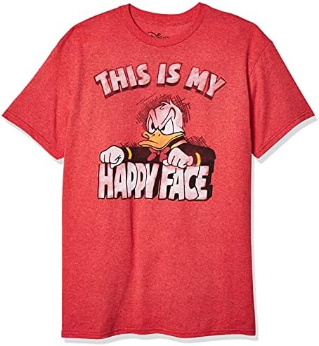 Disney mens Disney Men's Donald Duck T-shirt novelty t shirts, Red Heather, Medium US