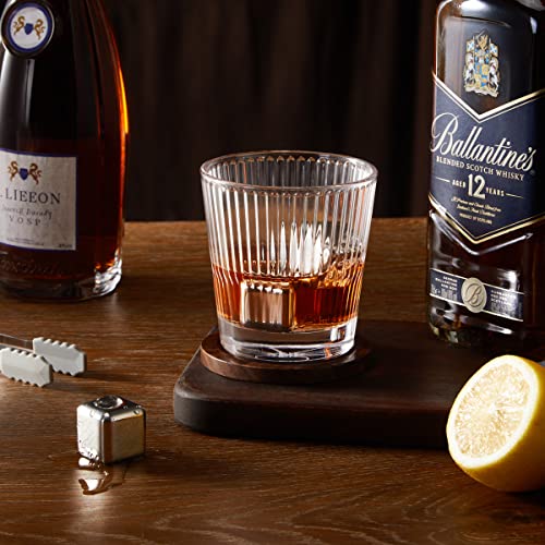 Whiskey Glasses Set of 2, 10oz Drinking Glass Cups, Heavy Bottom Rocks Glasses, Crystal Old Fashioned Glass with Gift Box - Barware for Bourbon, Scotch, Cocktail for Men Women