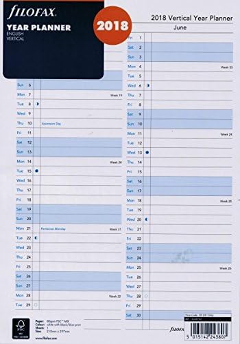 Filofax A4 Vertical Year Planner for 2017 : Amazon.co.uk: Stationery ...