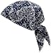 JellyBeadZ Brand Water Bead Hydrating, Cooling Doo Rag, Head Scarf Cap - Black Bandana Pattern