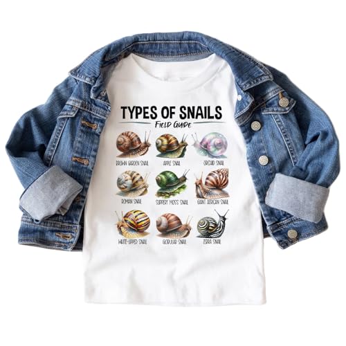 Types Of Snails Kids Shirt - Educational Insect Entomology Field Guide Outfit For Girls & Boys Natural Toddler Youth Graphic Tee2