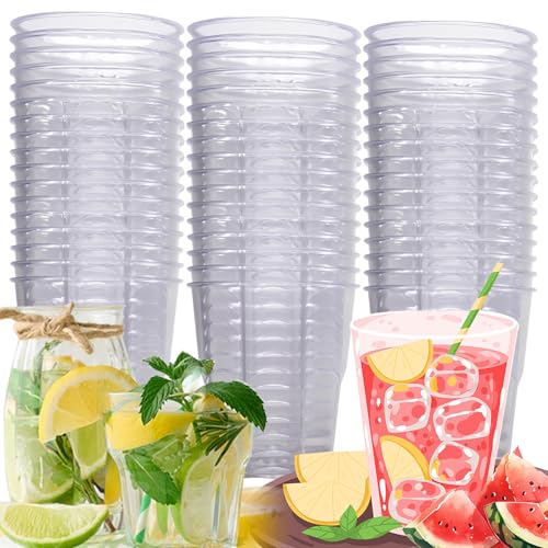 Rliocvhe 50 Vasos de Plástico Reutilizables 220 ml, Vasos Plastico Duro, Copos Descartaveis Festa, Vasos Sidra Plastico Duro Para Cócteles, Champán, Cerveza, Martinis, Para bodas, fiestas, Navidad