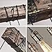 10-Lights Rustic Chandelier Wooden Retro Pendant Light Industrial Suspension Light Wood Chandelier -line can be Adjusted Freely