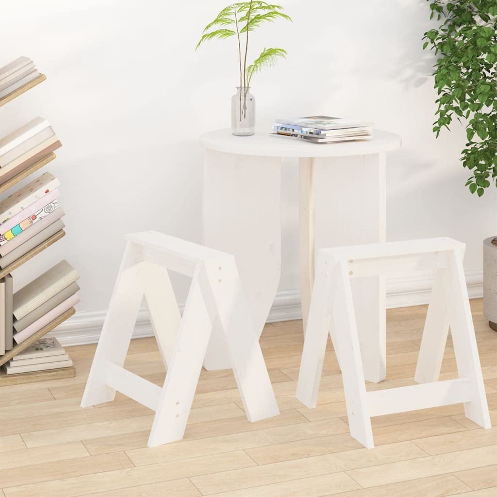 Sillas plegables y taburetes para el hogar, 2 unidades, color blanco, 40 x 40 x 45 cm, madera maciza de pino