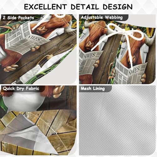 Boys' Swim Shorts & Trunks, Anti Chafe Swim Trunks Boys 2 T, Highland Cow Reading3