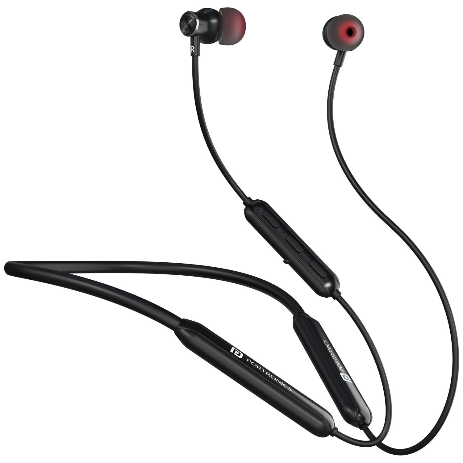 Portronics Harmonics Y2 in Ear Bluetooth Neckband with Upto 70 Hours Playtime & in Line HD Mic, Dual Pairing, Gaming/Music Mode, Low Latency, Bluetooth Version 5.4V, Type C Fast Charging(Black)-image-19