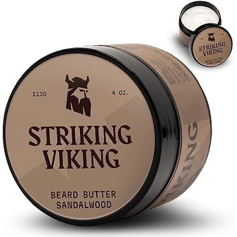 Striking Viking Sandalwood Beard Softener for Men - Non-Greasy Cream Formula With Natural Ingredients for Hydrated and Refreshing Beards (4oz) Cover