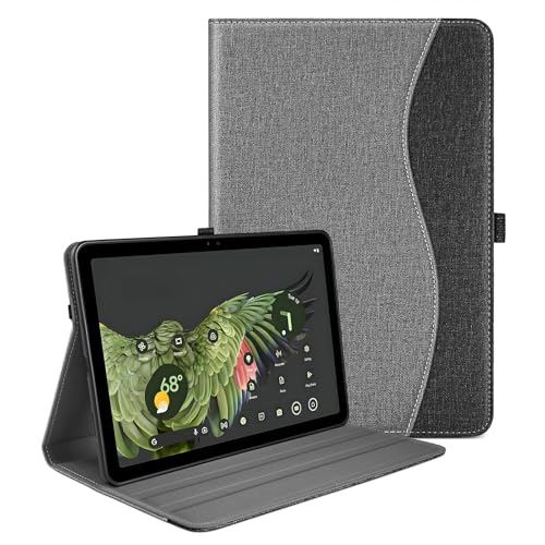 SSSGRGB Hülle für Google Pixel Tablet 27 9 cm (11 Zoll) 2023 Multi-Winkel-Ansicht Schutzhülle mit Stifthalter Tasche und Schutzband kompatibel mit Lade-Lautsprecher-Dock Grau