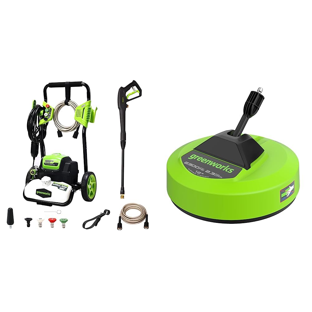 Amazon.com : Greenworks 1800 PSI 1.2 GPM Pressure Washer Bundle