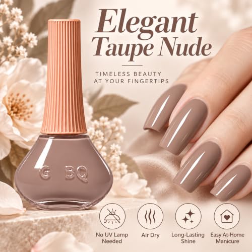 12ML Taupe Nude Nail Polish, Air Dry, No UV Lamp, Long-Lasting Gloss - Image 2