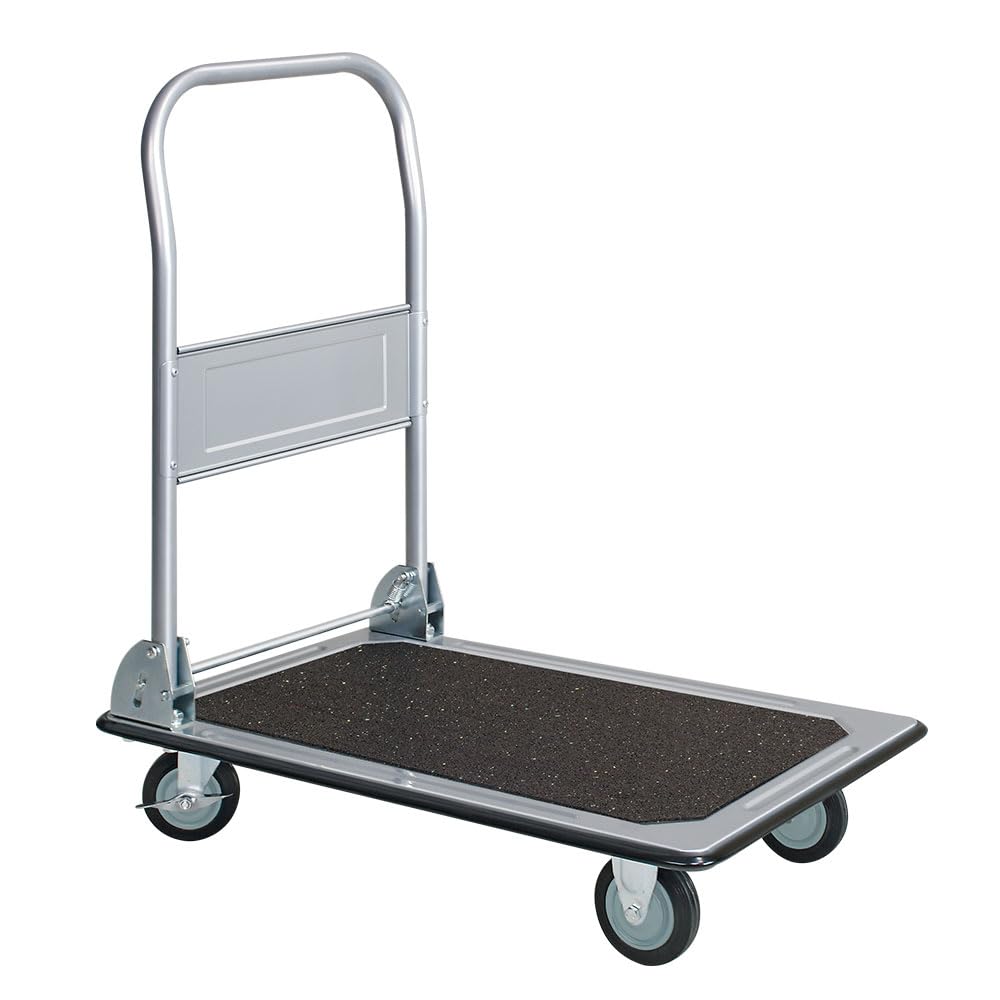 BRB Transportwagen mit Klappbügel und schwarzen Vollgummiräder (730x470x820, Max. 150 kg.)