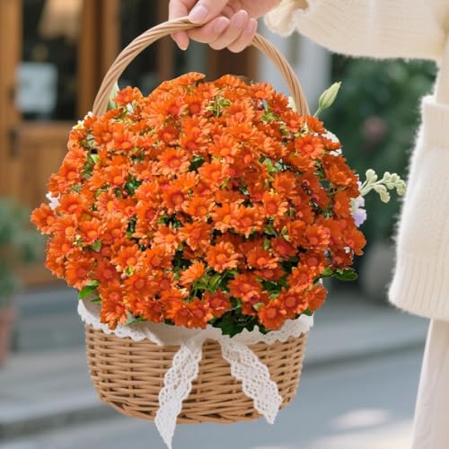Crisantemos artificiales de otoño de 30 cm plantas resistentes para exterior 5