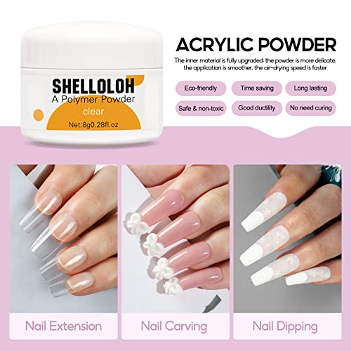 Acrylic Nail Kit Acrylic Liquid Monomer And Powder Set - 12 Pcs Glitter Sequins For Nail Art Manicure Tool Set False Nail Tips Acrylic Brush For Nail Extension Starter Valentine's Day Gift For Woman #TOP1
