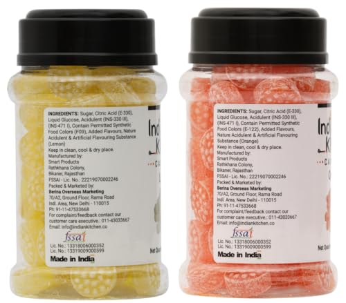 Image of Indian Kitchen Combo Pack of Orange Candy 225g and Lemon Candy 225g (Pack of 2)