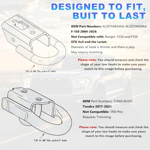 Tow Hook Cover for 2004-2026 Ford F-150 & 2021-2026 Bronco Base/Big Bend/Outer Banks, Compatible with 2017-2021 Toyota Tundra, F150 Accessories, Silicone Tow Hook Covers, Purple (2 Pack) by Yinnianets - Used condition - Image 6