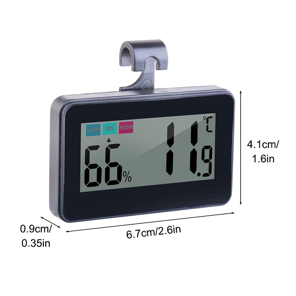 DONGKER Thermomètre Hygromètre Numérique pour Reptiles,Thermomètre D'aquarium avec Ventouse pour Réservoirs de Reptiles,Vivariums,Couveuses,Incubateurs