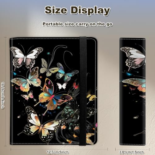 Image of Photo Album 4x6 120 Photos with Strong Elastic Band, Midnight Butterflies