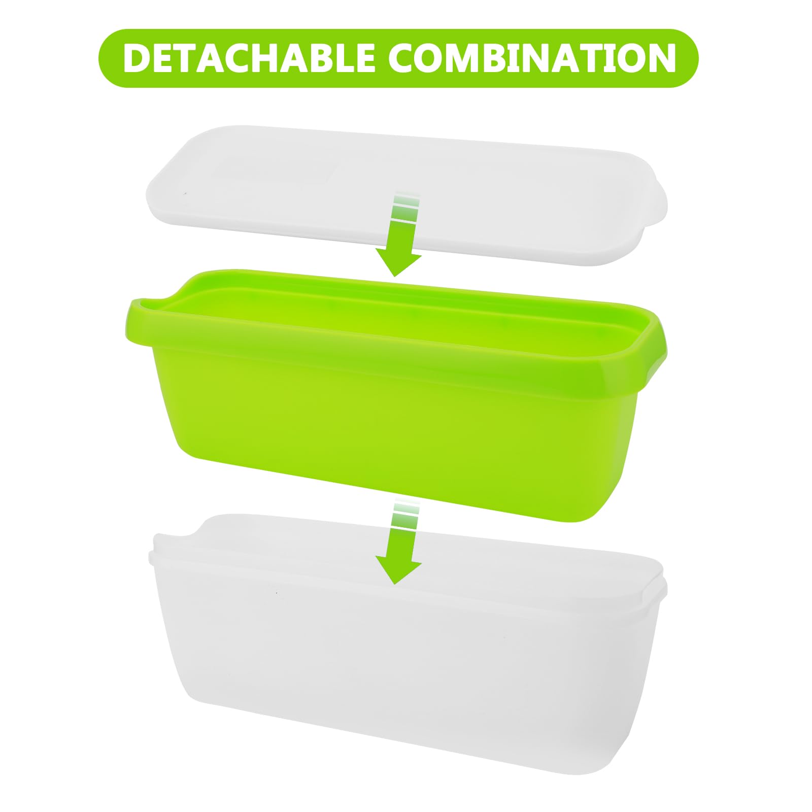 1.5 L Juego de 2 Recipientes para Helados, Reutilizables, con Tapa de Silicona, Congelador con Tapa de Silicona, Sin Bpa, Para Helados Caseros, Accesorios de Cocina