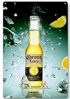 Corona Extra コロナビール　ビジュアルサイン（看板）【新品・未使用】 コロナビール サインボード イエロー ホワイト コロナ コロナ