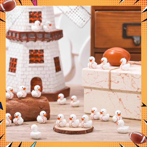 Image of 50 Pcs Baseball Ducks Toy Figures, Mini Resin Ducks Bulk, Tiny Duck Figurine Dress up Game Toy for Party Favors (Baseball Ducky)