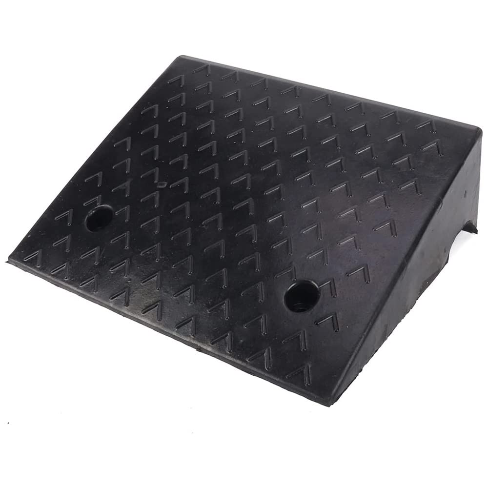 WWFF Heavy Duty Curb Ramp, Anti-Slip Rubber Curb Ramp, Driveway Threshold Ramp, Uphill Mat for Loading Dock Driveway Vehicles (Size : 50 * 50 * 12cm/19.6 * 19.6 * 4.7in)