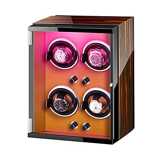 Caja bobinadora para 4 relojes automáticos con motor silencioso y luces 3