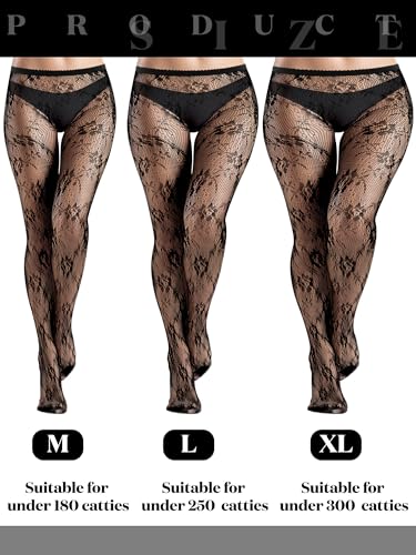 Ramede 6 Pairs Halloween Fishnet Stockings Thigh High Waist Lace Tights Patterned Fishnet Leggings Pantyhose for Women3