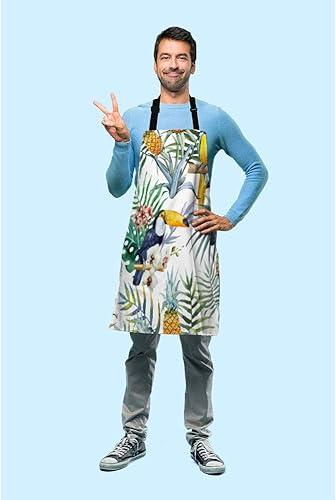 Miniatura 3 de Blanco lunares en rojo cocina delantal babero delantal para chef restaurante hogar limpieza, Multi-009