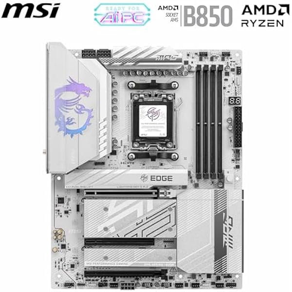 Материнская плата MSI MPG B850 Edge TI WiFi ATX - поддержка процессоров AMD Ryzen 9000 8000 7000 AM5-80A SPS VRM DDR5 Memory Boost 8400 MT s OC PCIe 5.0 x16 M.2 Gen5 Wi-Fi 7 5G LAN