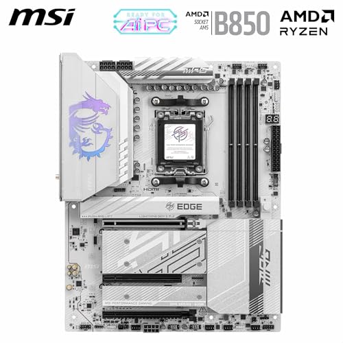 Scheda madre MPG B850 EDGE TI WIFI, ATX, supporta processori AMD Ryzen 9000/8000/7000, AM5-80A SPS VRM, DDR5 Memory Boost (8400+MT/s OC), PCIe 5.0 x16, M.2 Gen5, Wi-Fi 7, 5G LAN - Scheda madre - Immagine 1
