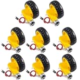 KEAcvise 8 Sets tt Motor dc 3-6v Gearbox Motor with tire Wheel kit for arduino DIY Smart car Robot - Small Electric Motor, 72v Motor kit, Dual Shaft 200rpm Ratio 1:48
