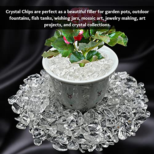 Image of Amazing Gemstone Clear Quartz Crystal Chips and Rocks - Aquarium Gravel Bulk, Small Tumbled Stones and Tiny Crystals for Fish Tank Decoration (Natural AAA Grade Gemstones)