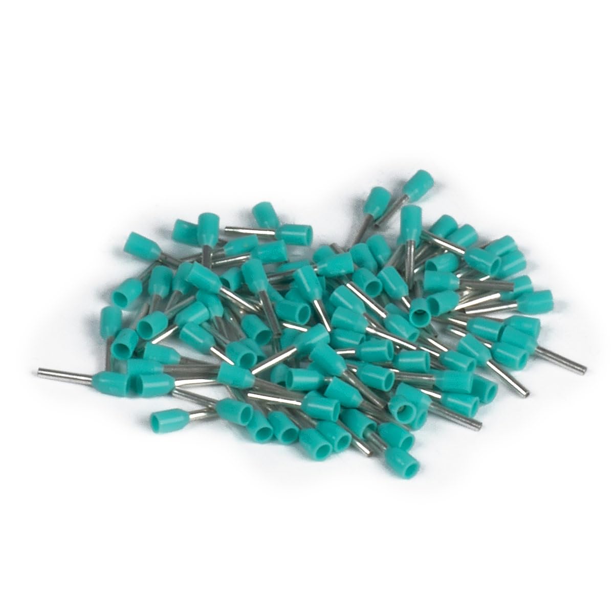 ERKO Wire End Ferrules, Wire Cross Section, 0.34 mm², Length 6 mm 100 Pieces Professional Cable Lugs Made of Galvanised Copper with Polyamide Insulation, Cable Connector for Electricians