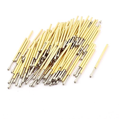 Image of uxcell 100Pcs P100A 1.5mm Dia Concave Tip Spring Loaded Test Probes Pin 33mm