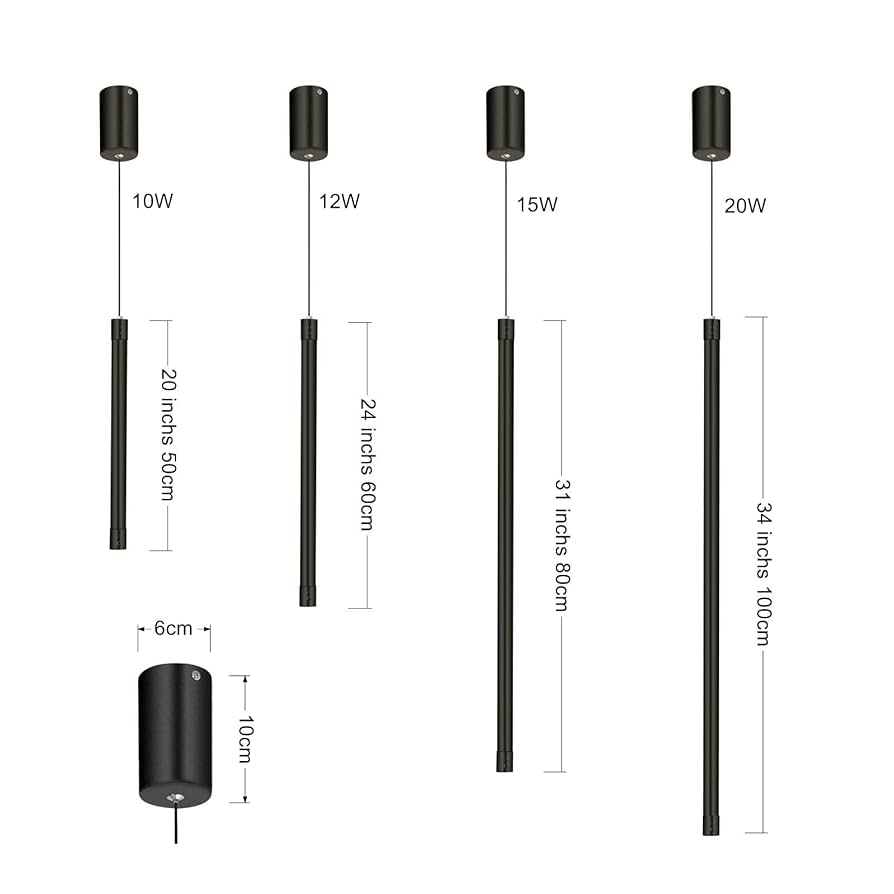 Pendant Light, Strip LED Bedside Lighting, Black Ceiling