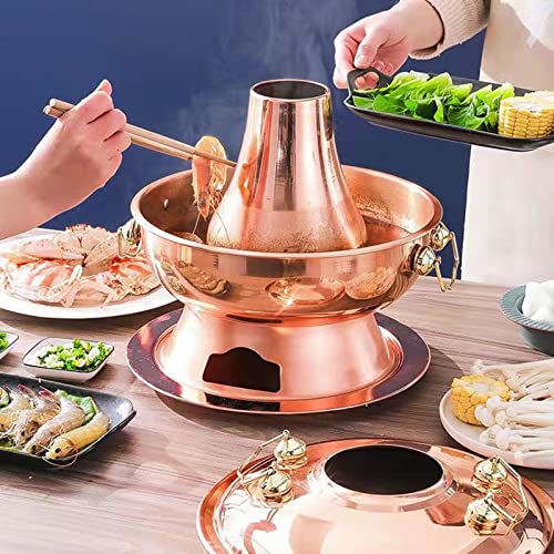 Olla Hotpot Chino Charcoal Shabu Shabu de Acero y Cobre miniatura 3