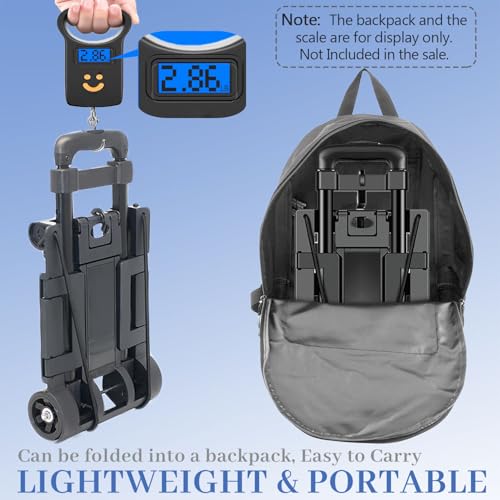 Foldable Luggage Trolley Folding Hand Truck, Portable Expandable Chassis Garden Dolly Trolley Collapsible for Moving Airport Travel Office Use 2 Foldable Luggage Trolley Folding Hand Truck, Portable Expandable Chassis Garden Dolly Trolley Collapsible for Moving Airport Travel Office Use - Image 2