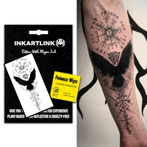 INKARTLINK Semi Permanent Tattoos, Realistic Tattoos, Tattoos for Domineering Men, Waterproof, Non-reflective, Cruelty-free, Exquisite Packaging, Unique Design (Evil Symbol)