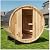 Smartmak Outdoor Wood Barrel Steam Sauna, 2 Person Home Traditional Canadian Hemlock Full View Wooden Spa Room, with 4.5KW Stove, Rocks, Triple Waterproof System, Asphalt Shingles,195 ? US Instock