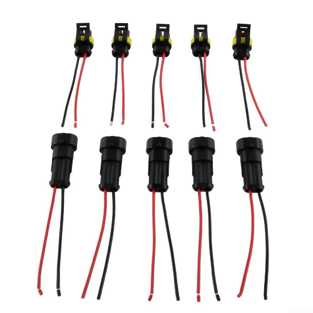 12V 2 Pin Waterproof Wire Connectors IP67 Sealed Electrical Cable Connectors Compatible with for Automotive Motorcycle Truck Marine Applications