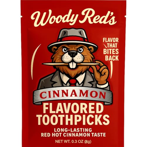 Cinnamon Toothpicks Woody Red's Flavored Hot Picks - 10 Packs