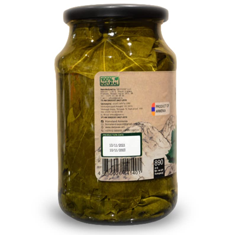 Druivenbladeren ingeblikt 890g "Homeland"/Geen kunstmatige, conserveringsmiddelen, kleuren of smaakstoffen, 100% natuurlijke producten/glutenvrij en geschikt voor vegetariërs - Afbeelding 3