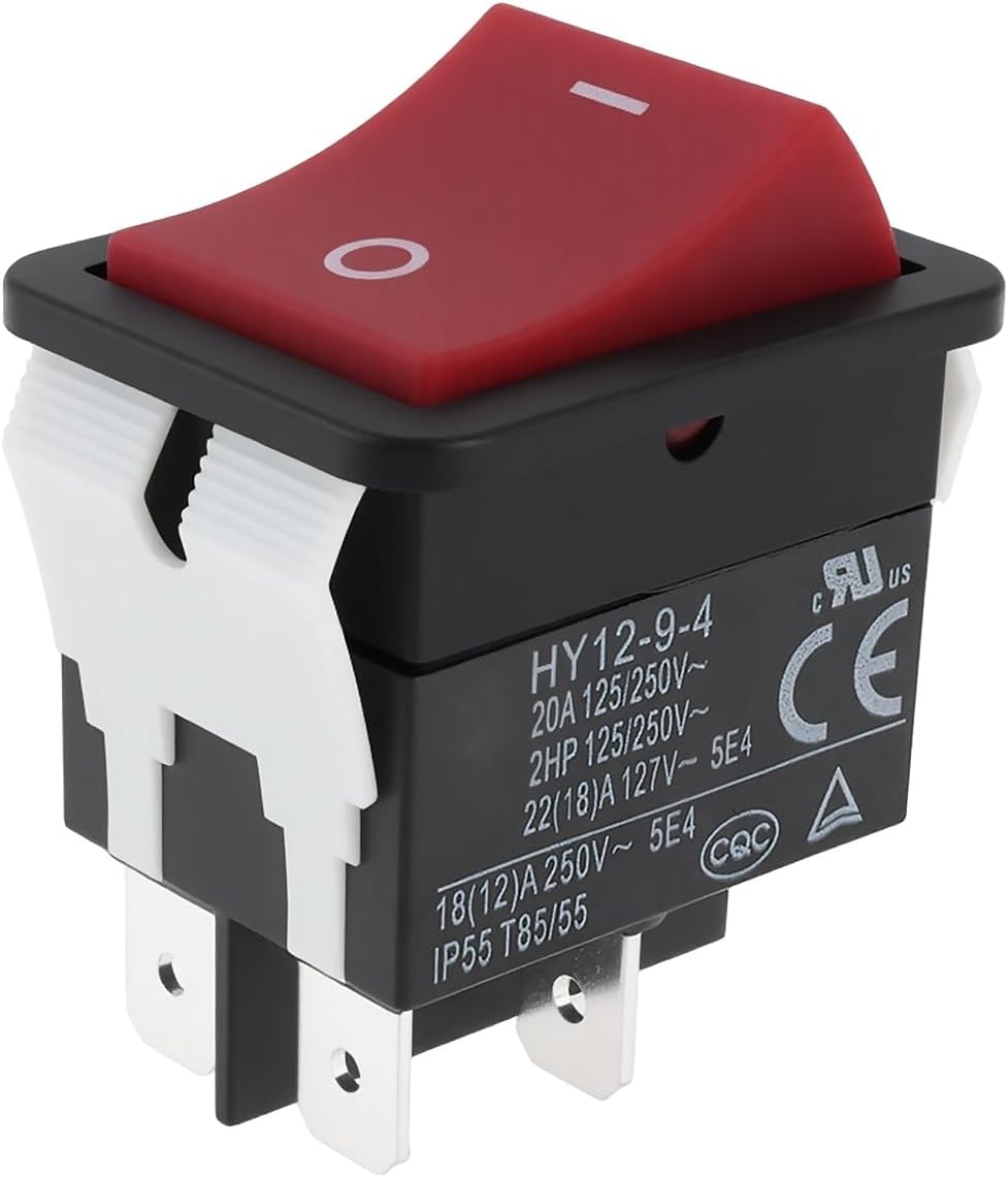 1pc 4Pin Air Compressor Rocker Switch N043321 HY12-9-4 20A 125/250V Compatible with DeWalt