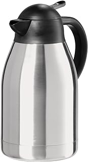 OGGI Catalina 68oz Stainless Steel Thermal Coffee Carafe- Double Walled Vacuum Container w/Press Button Top, Insulated Coffee Carafe, Thermos Carafe, Coffee Urn, Hot Beverage Dispenser, 2 Liters