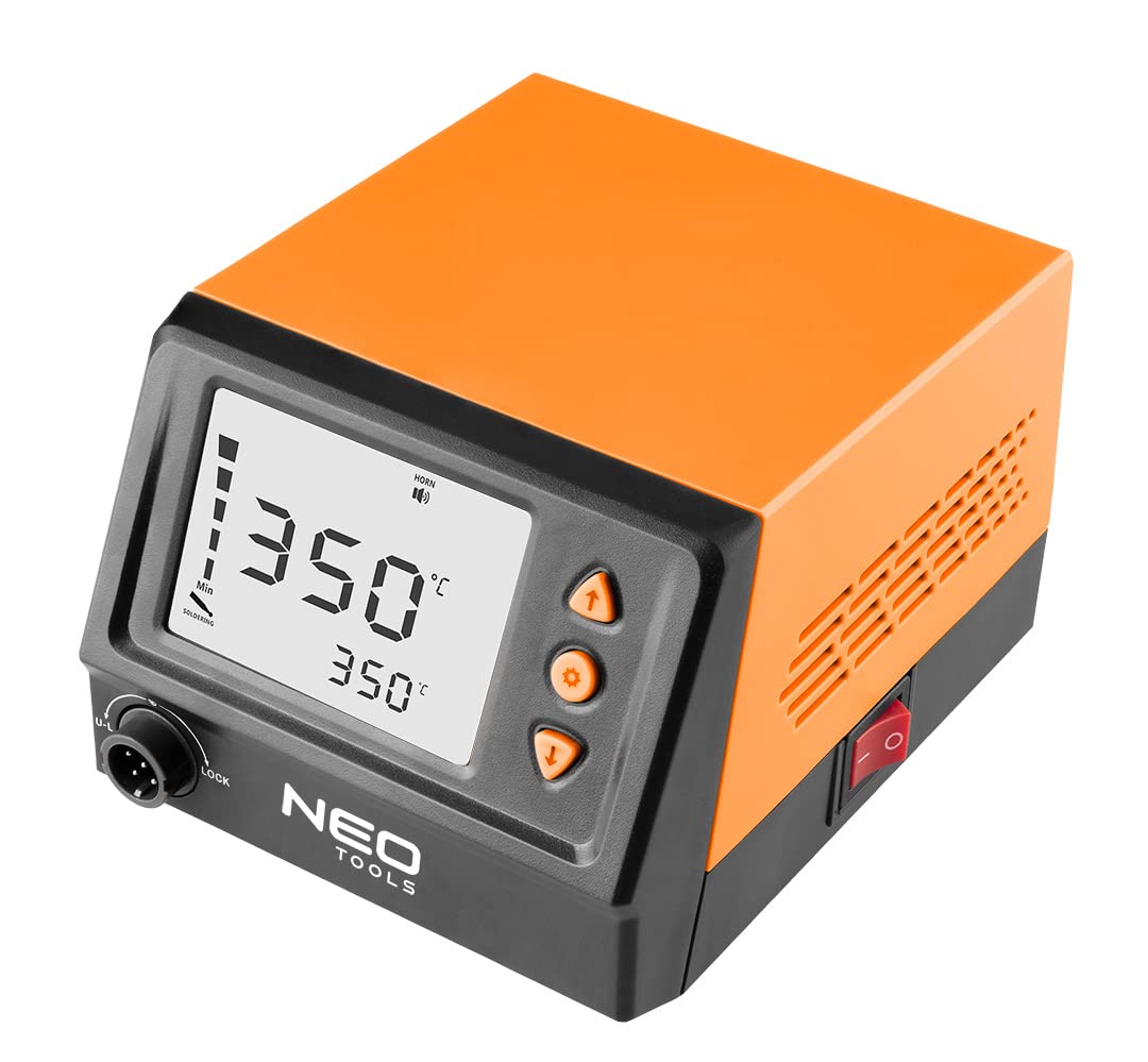 NEO TOOLS Stacja lutownicza, moc 60 W, regulacja temperatury 180-480°C, dokładność +/- 2°C, wyświetlacz LCD, funkcja automatycznego wyłączania, ochron