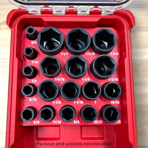 Insert Packout compatible Milwaukee Shockwave antichoc 19 douilles - 5