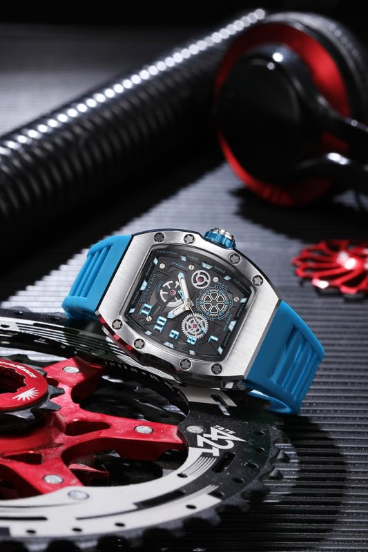 Image of Giordano Square Analog Casual Sporty Watch for Men - Mechanical-Inspired Design dial, Quartz Movement, Silicon Strap and Date Display Function - GZ-50150