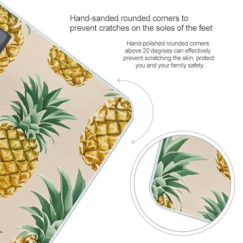 Báscula digital de baño con diseño de piña, vidrio templado miniatura 4