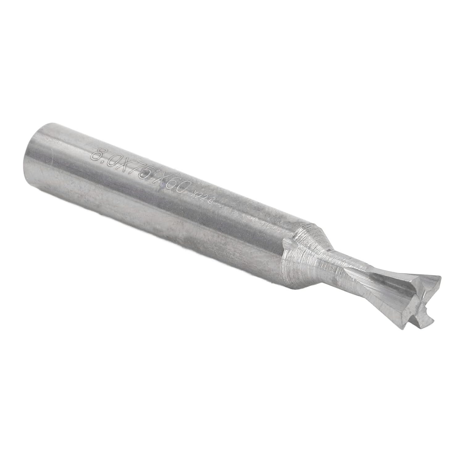 Cemented Carbide 4 Flutes 8mm Dovetail End Mill Cutter Bit, Quick Milling for Stainless Steel, Easy to Install with Universal Shank (60 Degree) (75 Degree)